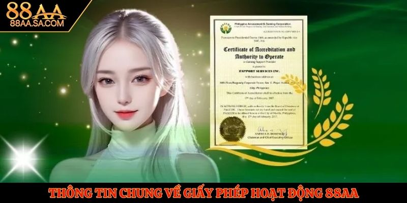 Thông tin chung về giấy phép hoạt động 88AA